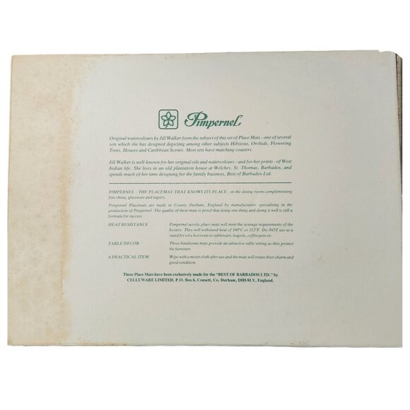 Pimpernel Orchids Cork Backed Place Mats by Jill Walker Set of 4 with Box - Picture 9 of 10